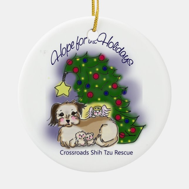 Hope for the holidays ceramic tree decoration (Front)