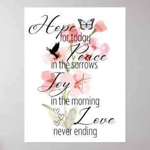 Hope for Today Floral Poster