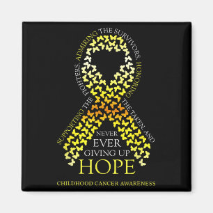 Hope Gold Ribbon Support Childhood Cancer Awarenes Magnet