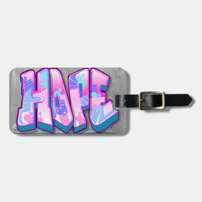 Hope Graffiti Luggage Tag (Front Horizontal)