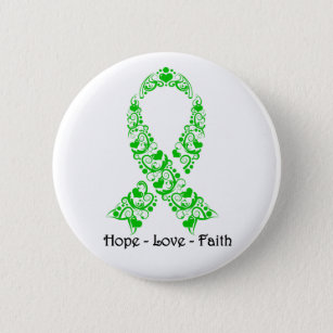 Hope Green Awareness Ribbon 6 Cm Round Badge