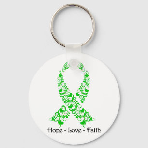 Hope Green Awareness Ribbon Key Ring