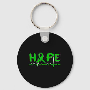 Hope Green Ribbon Kidney Disease Awareness Key Ring