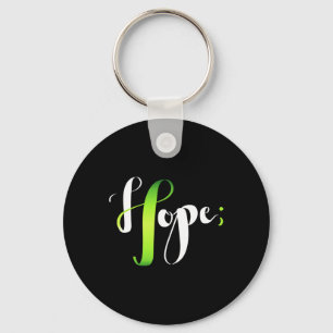 Hope Green Ribbon Semicolon - Mental Health Awaren Key Ring