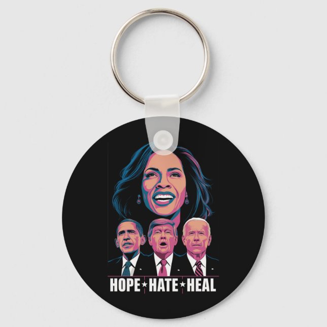Hope Hate Heal Rise Kamala 2024 Key Ring (Front)