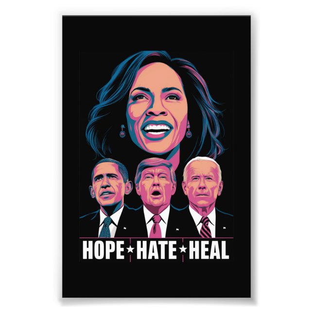 Hope Hate Heal Rise Kamala 2024 Photo Print (Front)