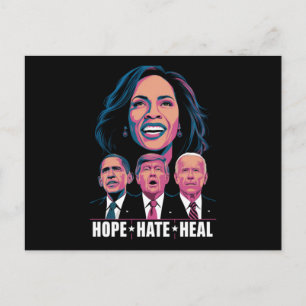 Hope Hate Heal Rise Kamala 2024 Postcard