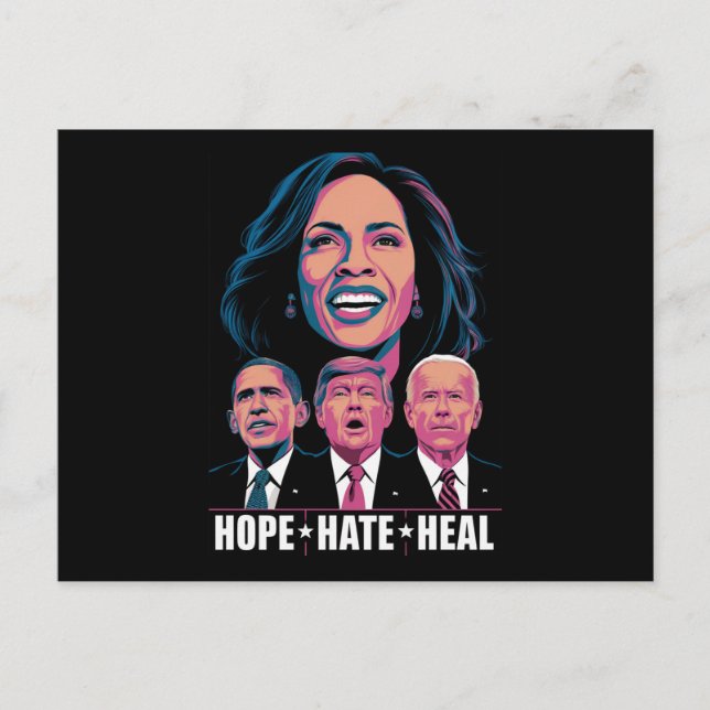 Hope Hate Heal Rise Kamala 2024 Postcard (Front)