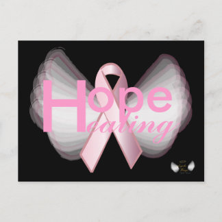 Hope Healing Pink Ribbon Angelic Wings-Customise Postcard