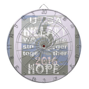 Hope Hillary USA We Are Stronger Together Dartboard