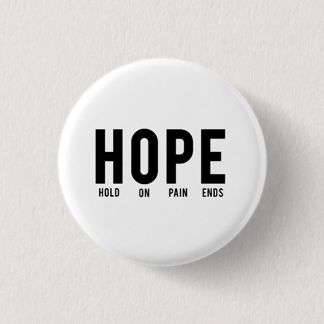 Hope…Hold On Pain Ends 3 Cm Round Badge (Front)