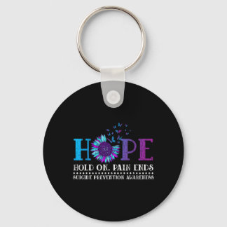 Hope Hold On Pain Ends Prevention Awareness Key Ring