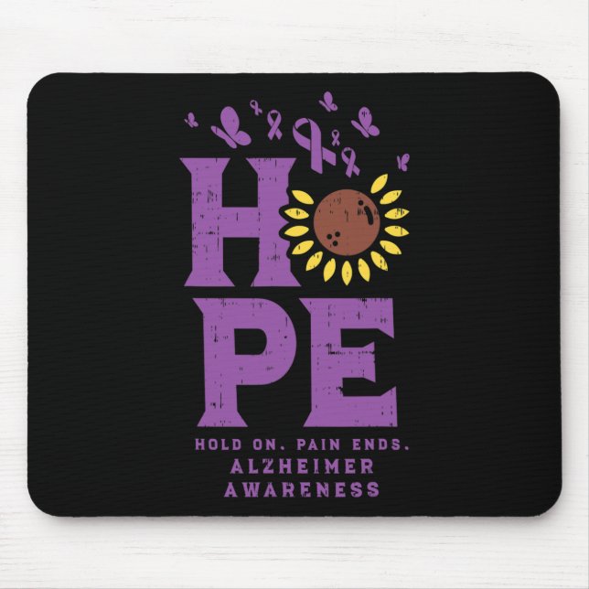 Hope Hold On Pain Ends Sunflower Heimerheimer Awar Mouse Pad (Front)