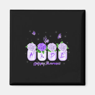HOPE Hydrangea Flower Butterfly Epilepsy Awareness Magnet