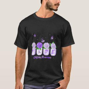 Hope Hydrangea Flower Butterfly Epilepsy Awareness T-Shirt