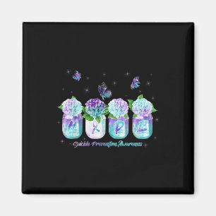 Hope Hydrangea Flower Butterfly Suicide Prevention Magnet