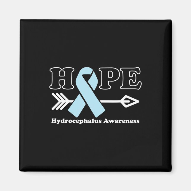 Hope - Hydrocephalus Awareness Light Blue Ribbon  Magnet (Front)
