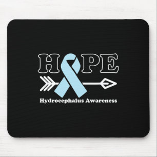 Hope - Hydrocephalus Awareness Light Blue Ribbon Mouse Pad