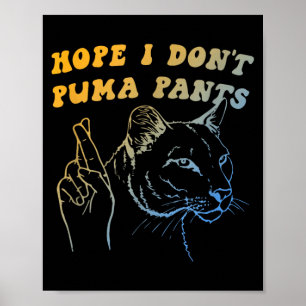 Hope I Dont Pants Funny Cat Pun Apparel Poster