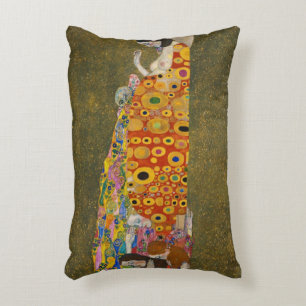 Hope II by Gustav Klimt, Vintage Art Nouveau Decorative Cushion