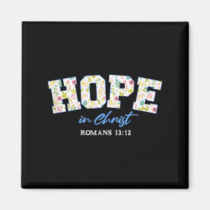 Hope In Christ Bible Verse Floral Graphic Tank Top Magnet
