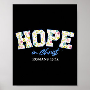 Hope In Christ Bible Verse Floral Graphic Tank Top Poster
