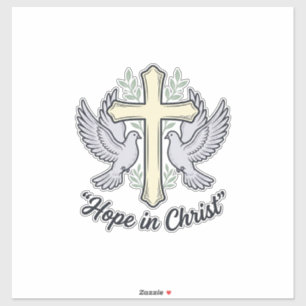 Hope in Christ Dove Cross Vintage Christian Design