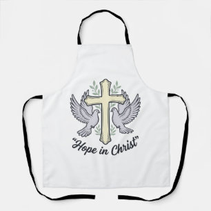 Hope in Christ Dove Cross Vintage Christian Design Apron