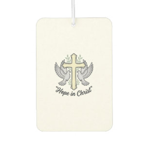 Hope in Christ Dove Cross Vintage Christian Design Car Air Freshener