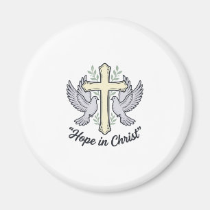 Hope in Christ Dove Cross Vintage Christian Design Magnet