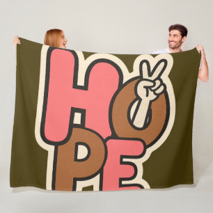 "Hope in Style – Peaceful Vibes Sticker" Fleece Blanket
