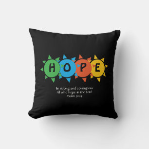 HOPE IN THE LORD Customisable PSALM 31 Black Cushion