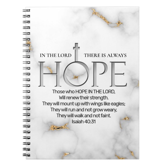 Hope in the Lord Scripture Verse Isaiah 40:31 Notebook (Front)