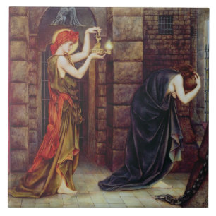 Hope in the Prison of Despair (oil on canvas) Tile