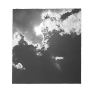 Hope in the silver lining of the clouds. notepad