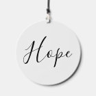 Hope inspirational custom script text quote white