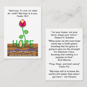 Hope inspirational quotes business card