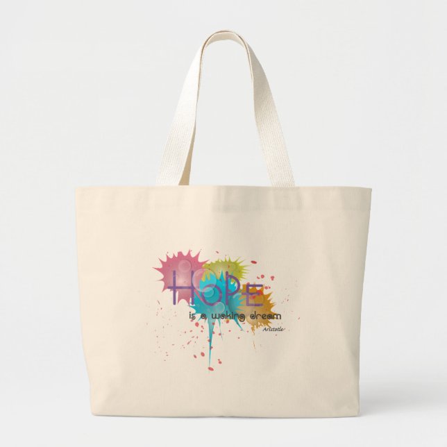 HOPE is a waking dream - Aristotle Large Tote Bag (Front)
