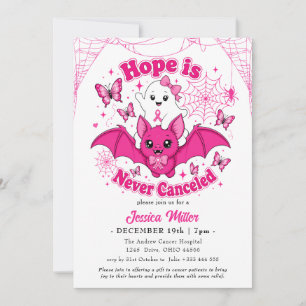 "Hope Is Never Cancelled" Cute Ghost & Bat Breast Invitation