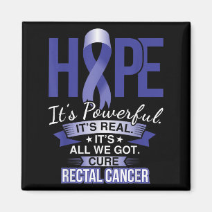 Hope Is Powerful Rectal Cancer T Shirt And Cancer Magnet