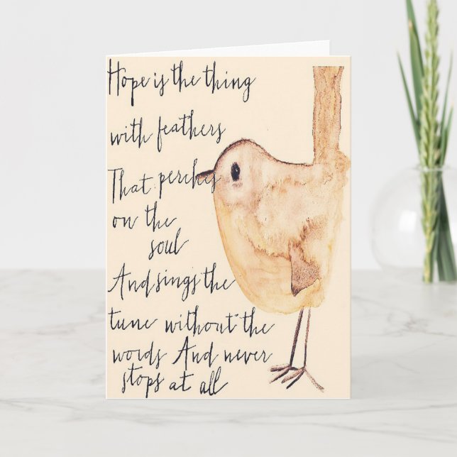 Hope is the Thing With Feathers Card (Front)