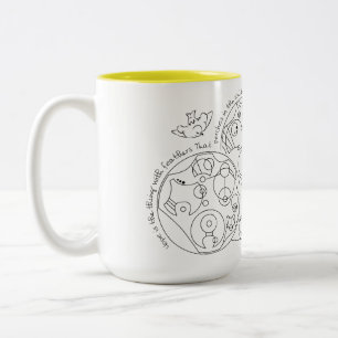Hope Is the Thing With Feathers - Gallifreyan Two-Tone Coffee Mug
