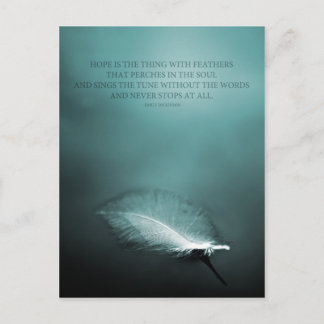 Hope is the thing with feathers postcard