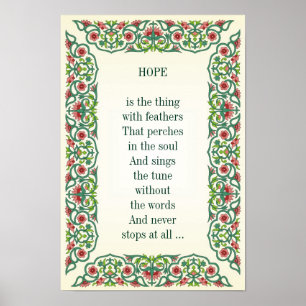 HOPE  is the thing  with feathers  That perches Poster