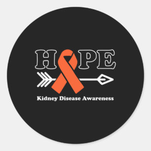 Hope - Kidney Disease Awareness Orange Ribbon Classic Round Sticker