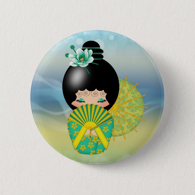 Hope kokeshi Doll Pin Badge (Front)