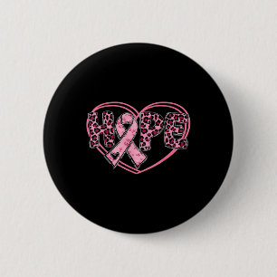 Hope Leopard Breast Cancer Awareness Heart Pink Ri 6 Cm Round Badge