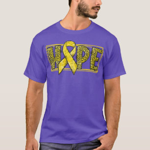 Hope Leopard Gold Ribbon Warrior Childhood Cancer T-Shirt