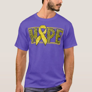 Hope Leopard Gold Ribbon Warrior Childhood Cancer  T-Shirt