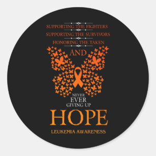 Hope Leukaemia Awareness Orange Ribbon Classic Round Sticker